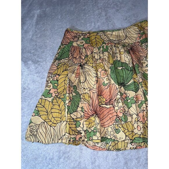 Vintage FOREVER 21 Cotton Floral Print A-Line Above Knee Skirt Size Large - Picture 3 of 8